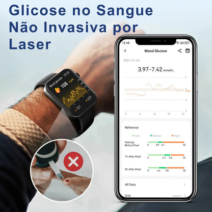 (Super Promocja) PulseMax™ Inteligentny zegarek z pomiarem glukozy, tętna i funkcjami telefonicznymi