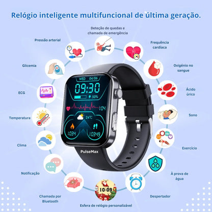 (Super Promocja) PulseMax™ Inteligentny zegarek z pomiarem glukozy, tętna i funkcjami telefonicznymi